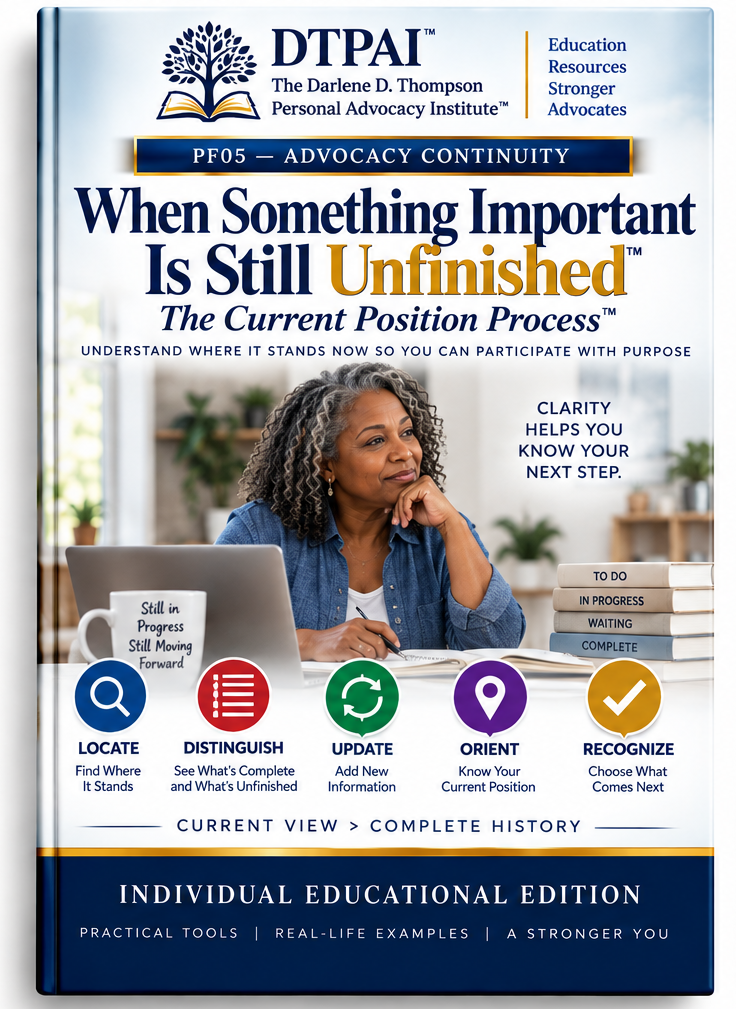 PF05 When Something Important Is Still Unfinished — Individual Educational Edition cover