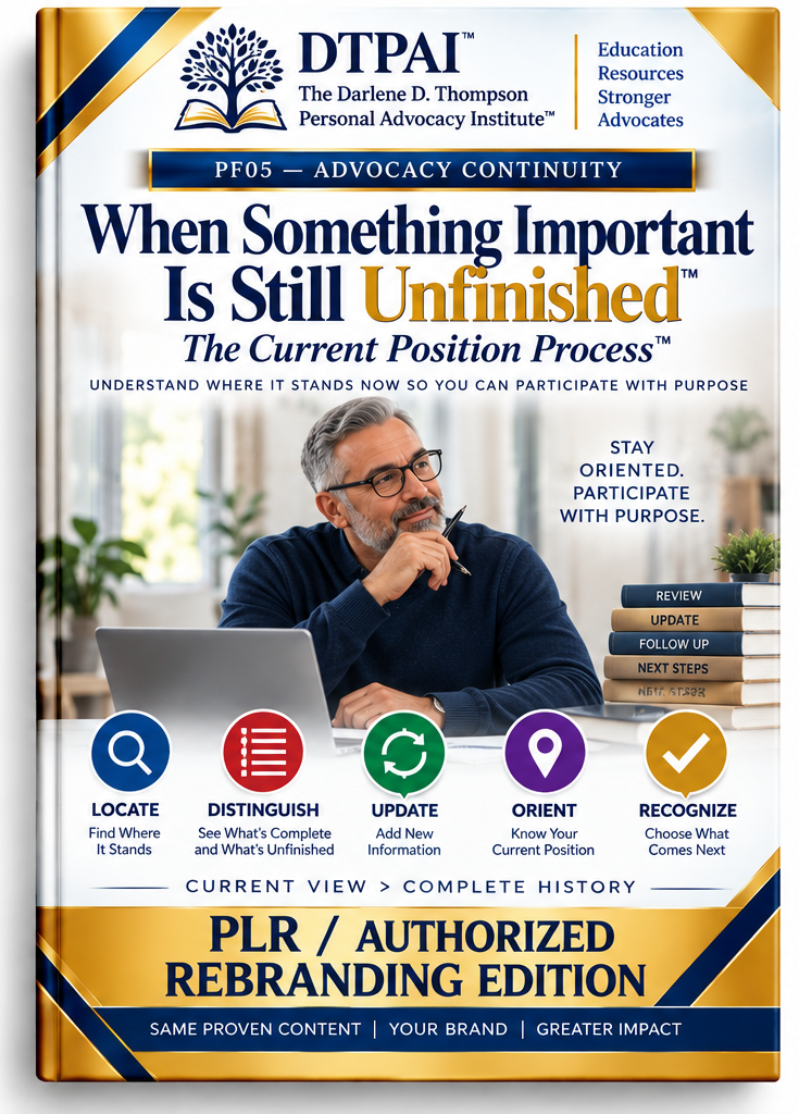 PF05 When Something Important Is Still Unfinished — PLR / Authorized Rebranding Edition cover